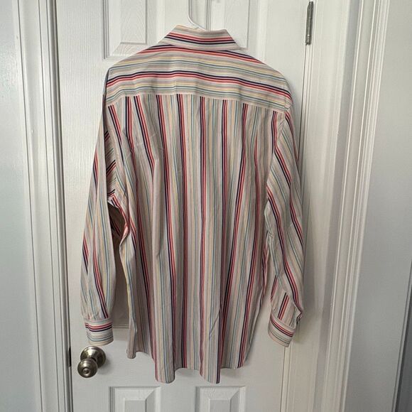 Scott Barber 100% Cotton Striped Button-Up Shirt (Size L) - Picture 5 of 9